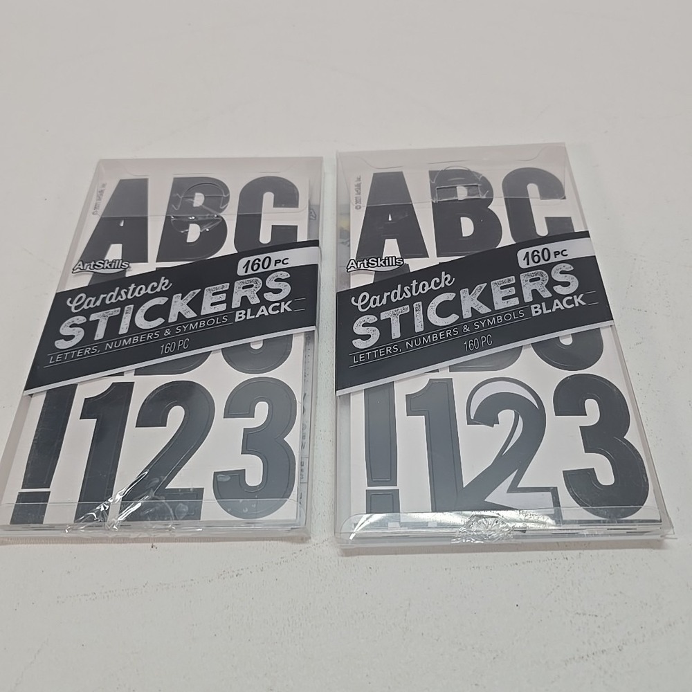 CARDSTOCK 2.5" STICKERS LETTERS NUMBERS 160+ PCS - BLACK
